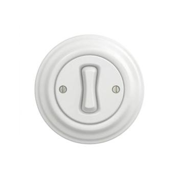 Reblig - Retro egypólusú kapcsoló 1-es kerettel, hófehér RG0151+RG0145 kép