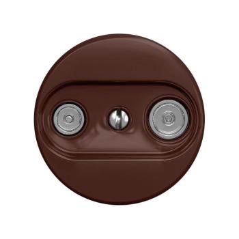 Reblig - Retro előfizetői TV+R aljzat (végső) keret nélkül barna H/TV/K kép