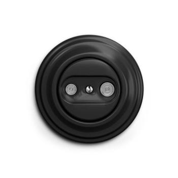 Reblig - Retro előfizetői TV+R (végzáró) aljzat kerettel, fekete RG0016+RG0068 kép
