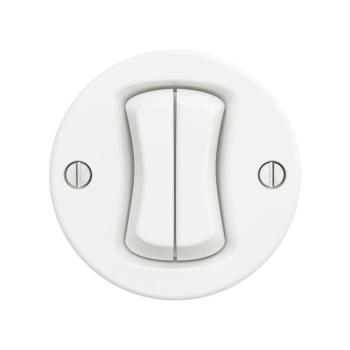Reblig - Retro keret nélküli kettős nyomógomb hófehér W/V2/TL2 kép