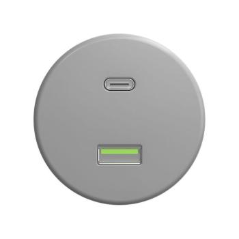 Reblig - Retro keret nélküli USB aljzat A+C szürke S/USB kép