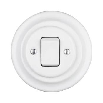 Reblig - Retro porcelán egyszerű kapcsoló 7-es kerettel, fehér RG140Q-W kép