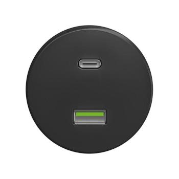 Reblig - Retro USB aljzat A+C, keret nélkül, antracit A/USB kép