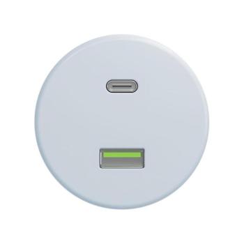 Reblig - Retro USB aljzat A+C, keret nélkül, kék M/USB