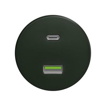 Reblig - Retro USB aljzat A+C keret nélkül, zöld Z/USB kép