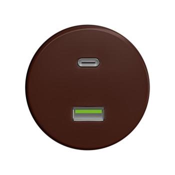 Reblig - Retro USB konnektor A+C, keret nélküli, barna H/USB kép