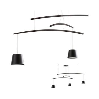 Redo 01-1525 - LED Csillár zsinóron LOLLI 3xLED/6W/230V fekete 01-1525 kép