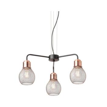 Redo 01-1579 - Kábelen függő EDISON csillár 3xE27/42W/230V átm. 53 cm fekete/réz 01-1579 kép