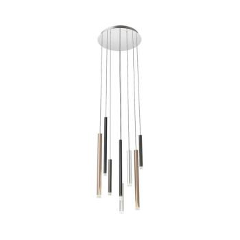 Redo 01-2053 - LED Csillár zsinóron MADISON 8xLED/4W/230V fényezett króm/fekete/réz 01-2053 kép