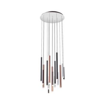 Redo 01-2061 - LED Csillár zsinóron MADISON 16xLED/4W/230V fényezett króm/fekete/réz 01-2061 kép