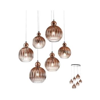 Redo 01-2070 - Csillár zsinóron PLUMEN 6xE14/42W/230V réz 01-2070 kép