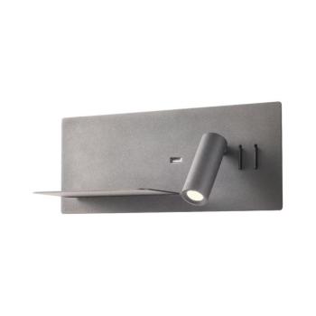 Redo 01-2985 - LED Fali spotlámpa BROOK LED/8W/230V + LED/3W USB fekete 01-2985 kép