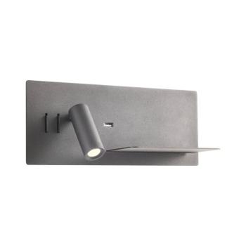 Redo 01-3316 - LED Fali spotlámpa BROOK LED/8W/230V + LED/3W USB fekete 01-3316 kép