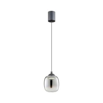 Redo 01-3486 - KHADI LED zsinóros csillár, 6W/230V, CRI90, átm. 12 cm, fekete/füstszínű 01-3486
