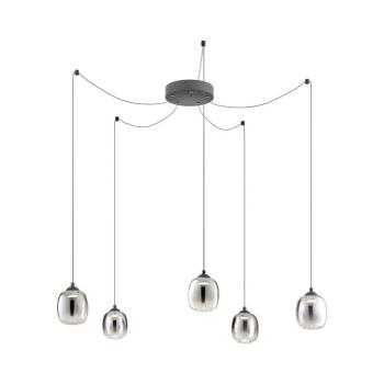 Redo 01-3487 -LED Dimmelhető kábelen függesztett csillár KHADI 5xLED/5,2W/230V fekete/füst 01-3487 kép