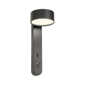 Redo 01-4643 - LED fali lámpa SADES LED/6W/230V CRI 90 USB fekete 01-4643 kép