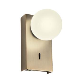 Redo 01-4658 - LED fali lámpa NORMA LED/5W/230V CRI 90 USB bronz 01-4658 kép