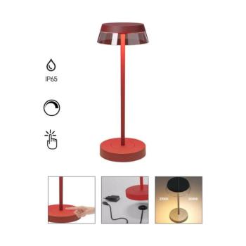 Redo 90311- LED Dimmelhető asztali lámpa ILUNA LED/2,5W/5V 3000 mAh IP65 piros 90311 kép