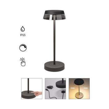 Redo 90312 - LED Dimmelhető asztali lámpa ILUNA LED/2,5W/5V 3000 mAh IP65 fekete 90312 kép