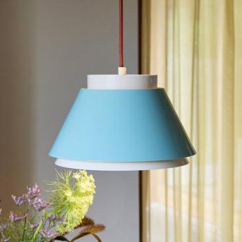 Remi lógó lámpa, kék/bézs, Ø 25 cm, fém