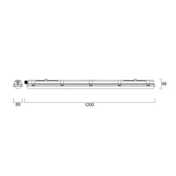 RESISTO LED fénycsöves világítás, világosszürke, 120 cm, 17 W, 840 IP66 kép