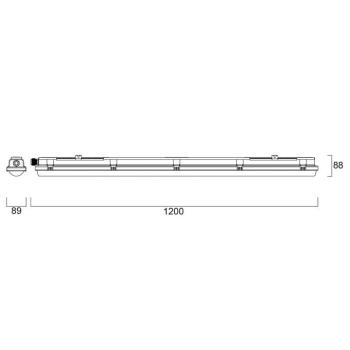 RESISTO LED fénycsöves világítás, világosszürke, 120 cm, 34 W, 840 IP66 kép