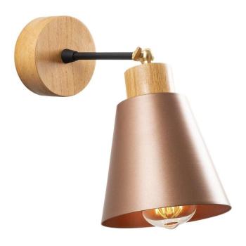Rézszínű-natúr színű fali lámpa ø 14 cm Manavgat – Opviq lights kép