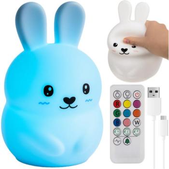 RGB éjjeli lámpa távirányítóval - nyúl kép