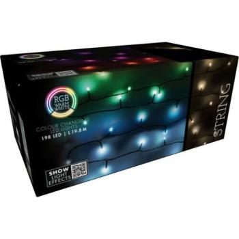 RGB karácsonyi LED-lánc távirányítóval 198 LED, színes, 19,8 m kép