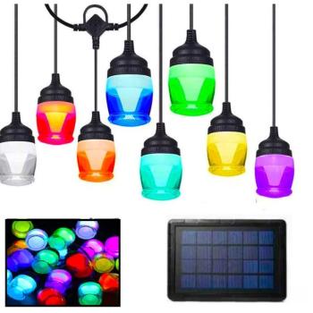 RGB kültéri időjárásálló napelemes dekor Izzósor- 10 darab LED izzó (BBV) kép