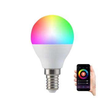 RGB LED Dimmelhető izzó G45 E14/5,5W/230V 3000-6500K Wi-fi Tuya 313799 kép