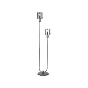 Riffelini állólámpa, magasság 152 cm, füstszürke, 2-lámpás, üveg kép