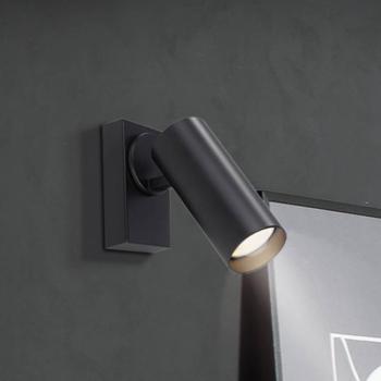 RIK fali spotlámpa, fekete, 1 izzó, 20 cm, fém, GU10-LED kép