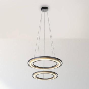 Rilas LED lógó világítás, fekete/fa, átmérő 57 cm, dimmelhető kép