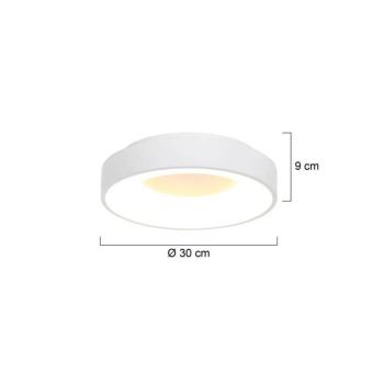 Ringlede LED mennyezeti lámpa, 2.700 K, Ø 30 cm, fehér, fém kép