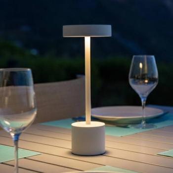Roby LED tölthető asztali világítás, fehér, magasság 30 cm, IP54 kép