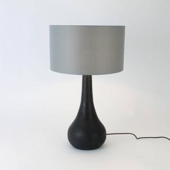 RODOLFO asztali világítás, fekete/szürke, magasság 63 cm, fa/chintz kép