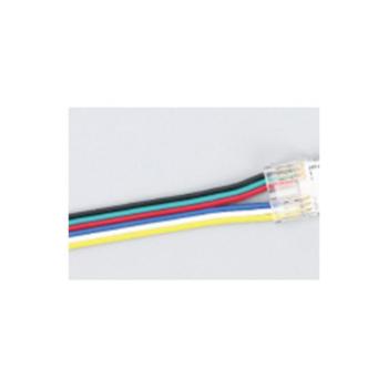 Rögzítő csatlakozó egyvégű vezetékkel 10 mm-es 4965-ös cikkszámú cob RGB LED szalaghoz, 10 mm-es COB RGB-hez SKU: 4965, Optonica, 6598 kép