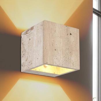 Rojas LED fali lámpa, bézs, szélesség 12 cm, kő
