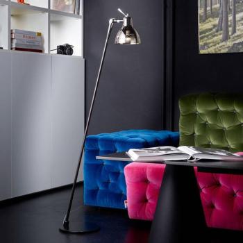 Rotaliana Luxy F0 Glam álló világítás, fekete/füstös, üveg kép