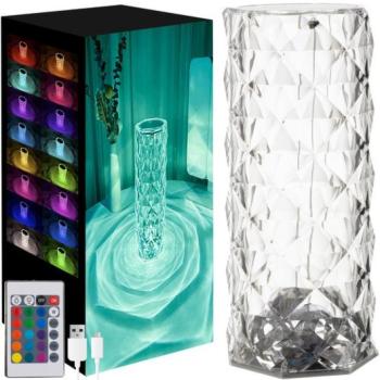 Rózsa hatású RGB LED-es lámpa – akkumulátoros – akril – USB