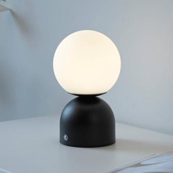RUDI LED tölthető asztali világítás, fekete, magasság 20 cm, CCT, érintéses kép