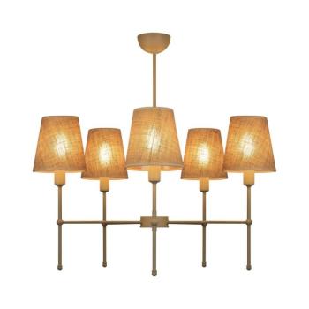 Rúdon szerelt MADELA csillár, 5 x E14 foglalat, max. 40 W, 230 V, juta, bézs 0243 kép