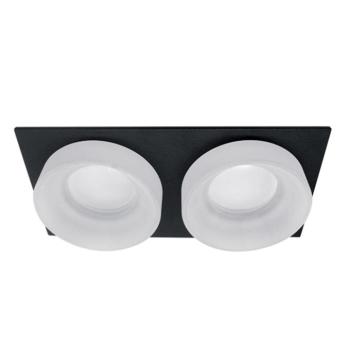 SA-045/2 SPOT LÁMPATEST 2XGU5.3 NÉGYZET FEKETE/FEHÉR kép