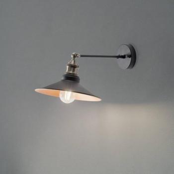 Saglam fali világítás, fekete/arany, kúpos, magasság 20 cm, E27 kép