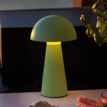 Sam LED tölthető asztali lámpa, zöld, műanyag, magasság: 28 cm, IP54 kép