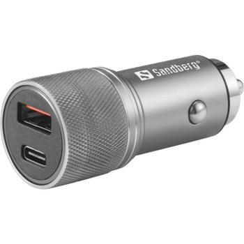 SANDBERG Autós töltő, Car Charger 1xQC3.0+1xUSBC 48W kép