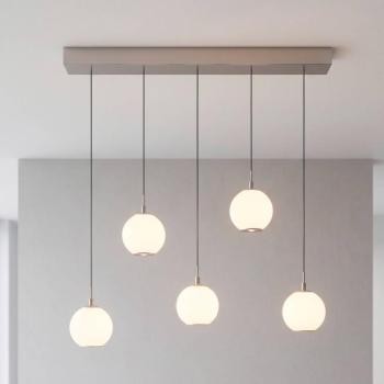 Sandora LED lógó lámpa, homokszínű, hossza 92 cm, üveg, 5 izzós kép