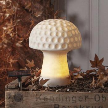 Sandy LED-es napelemes lámpa, 24 cm, fehér, műanyag, gomba alakú kép