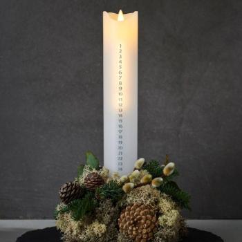 Sara Calendar LED gyertya, fehér/ezüst, magasság 29 cm kép